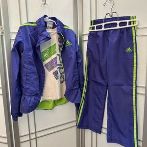 SET. 3 pieces. Adidas warmup with t shirt. Girls 6X.